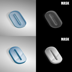 szklana ikona 3D vektor