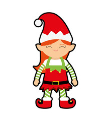 elf cartoon merry christmas celebration icon. Isolated and flat illustration. Vector graphic