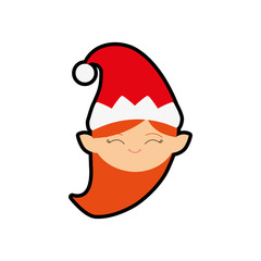 elf cartoon merry christmas celebration icon. Isolated and flat illustration. Vector graphic