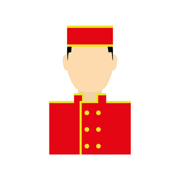 recommend clip art: bellboy male hat hotel service icon. Isolated and flat illustration. Vector graphic