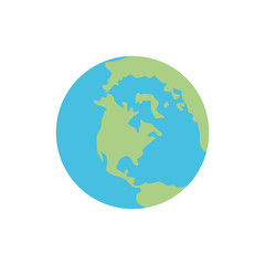 planet sphere earth global icon. Isolated and flat illustration. Vector graphic