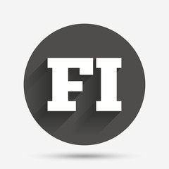 Finnish language sign icon. FI translation.