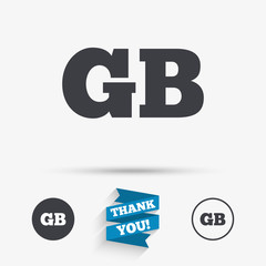 British language sign icon. GB translation.