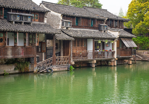 Houses along the river in Wuzhen, China