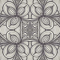 Abstract Background with seamless  Zen-doodle pattern black on white