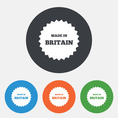 Made in Britain icon. Export production symbol.