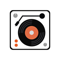 vinyl machine equalizer music sound dj melody icon. Isolated and flat illustration. Vector graphic