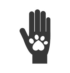 hand foot print love pet animal icon. Isolated and flat illustration. Vector graphic