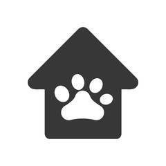 foot print dog house love pet animal icon. Isolated and flat illustration. Vector graphic