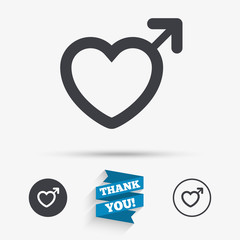 Male sign icon. Male sex button.