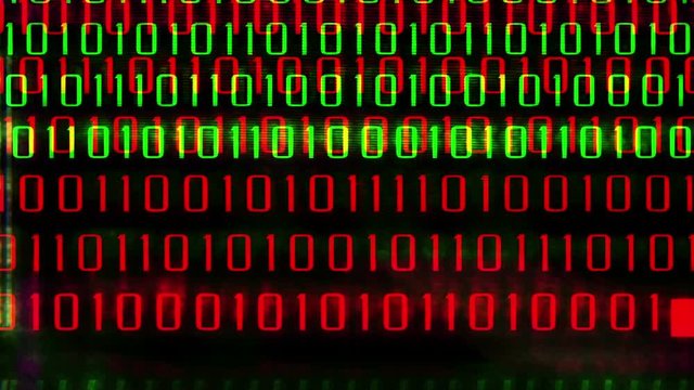 Technology and binary code on computer screen