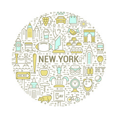 Vector Web Banner or Emblem New York