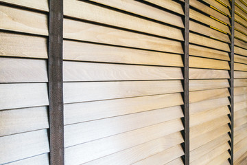Wooden blinds and window