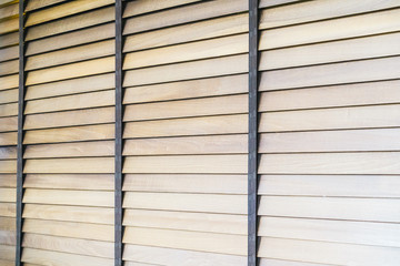 Wooden blinds and window