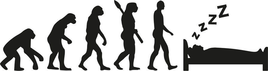 Evolution of sleeping man
