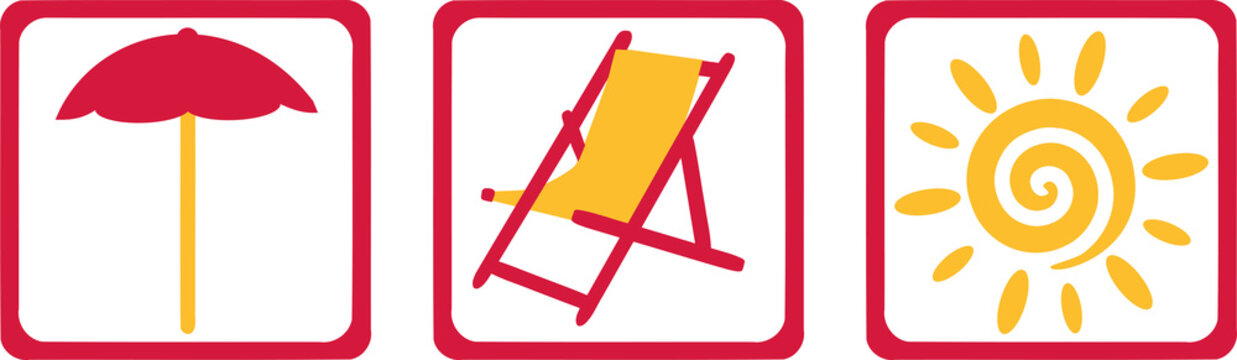 Parasol, beach chair and sun - Vacation equipment