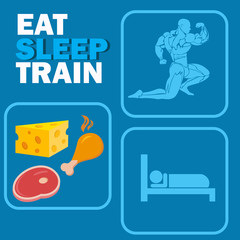 bodybuilding rules concept, vector illustration