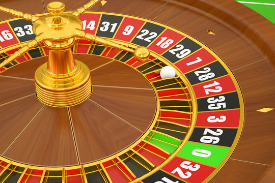 Casino roulette, closeup. 3D rendering