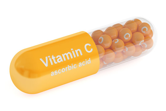 Vitamin C Capsule, 3D Rendering