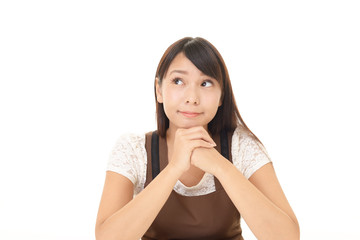 Fototapeta premium エプロンを着た女性