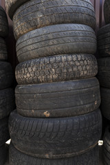 used car tires. close-up