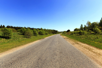 Spring road , countryside