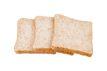 Slice of white bread isolated on white