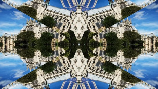 Architecture kaleidoscope from the notre dame
