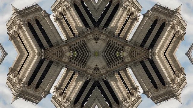 Architecture kaleidoscope from the notre dame