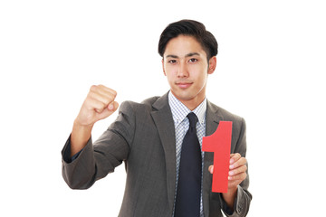 ガッツポーズのビジネスマン