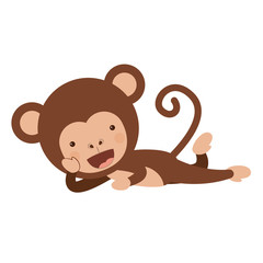 funny monkey character isolated icon design, vector illustration  graphic 