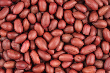 Red grain peanut on the entire background