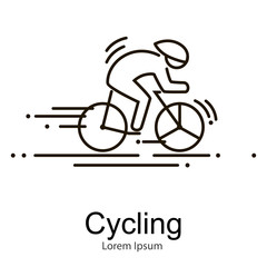 Sport bike and rider icon thin line vector illustation