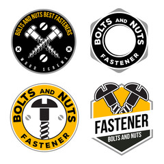 bolts and nuts emblems set