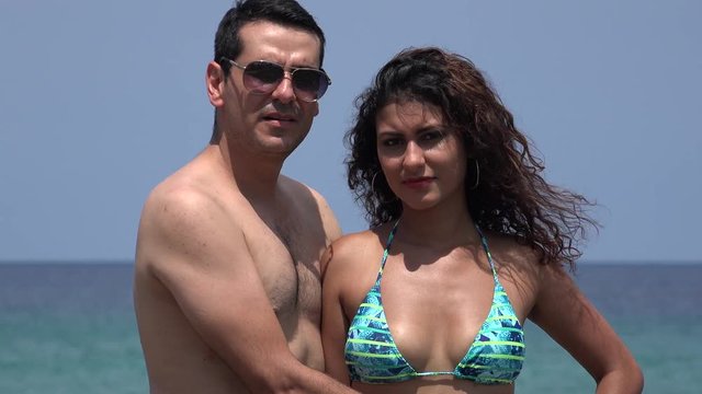 Awkward Young Couple On Summer Break