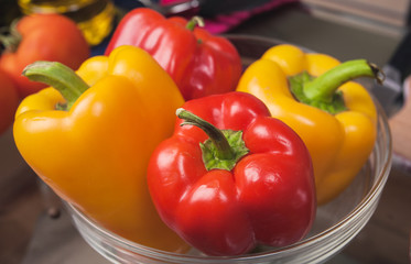 Many peppers are in a dish