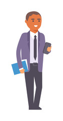 Business man silhouette vector