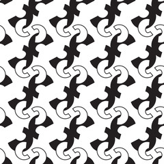 Abstract geometric pattern. A seamless background. Black and white texture.