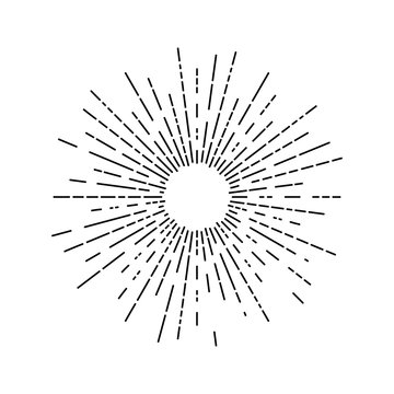 Linear drawing of rays of the sun