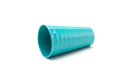 Plastic glass on white background