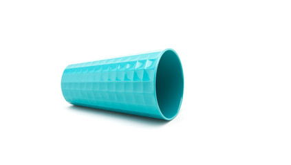 Plastic glass on white background
