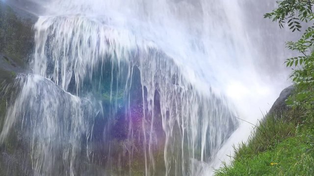 Pistyll Ryder waterfall - Oswestry, Wales, United Kingdom: August 2016 (Close Up)