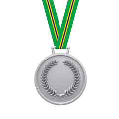 Silver medal, 3D illustration