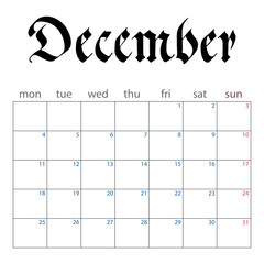 calendar planner for december 2017