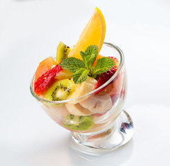 fruit salad on white background
