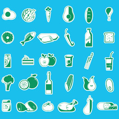 Supermarket and shop icons.