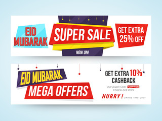 Eid Sale Web Header or Banner. Vector illustration.