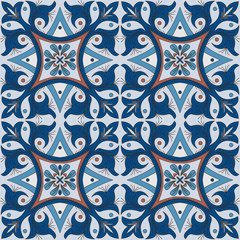 Vector seamless pattern background in blue.