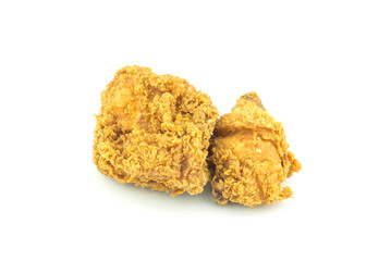 hot and crispy fried chicken isolated on white background