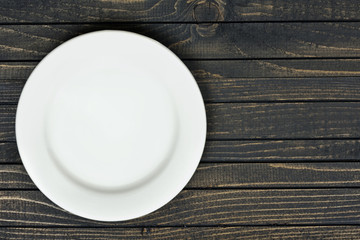 White plate on table